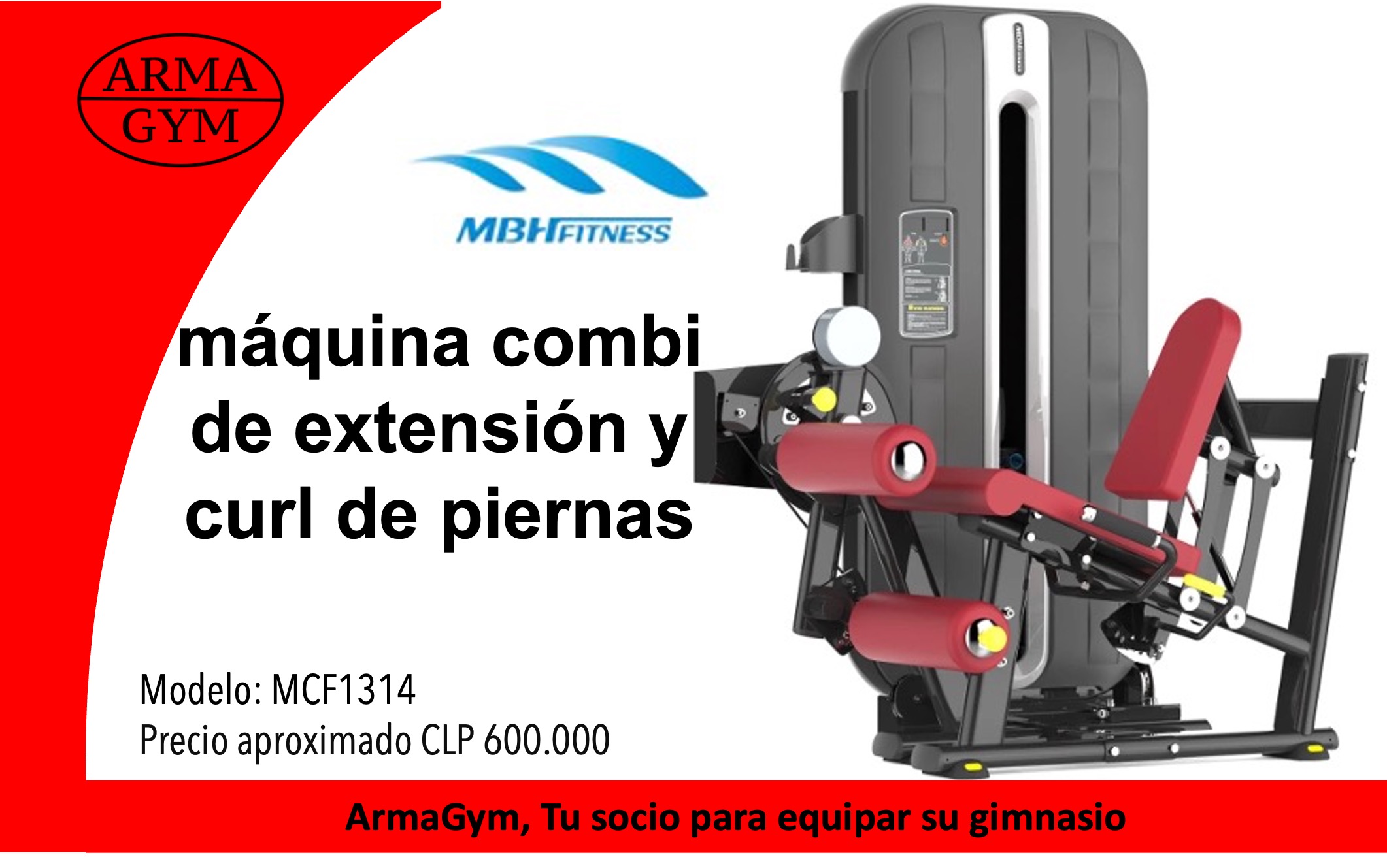 Máquina combinada para extensión y curl de piernas